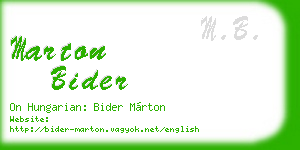 marton bider business card